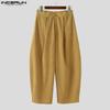 INCERUN Autumn Spring Men Zipper Waist Casual Corduroy Long Trousers Wide Legs Pants