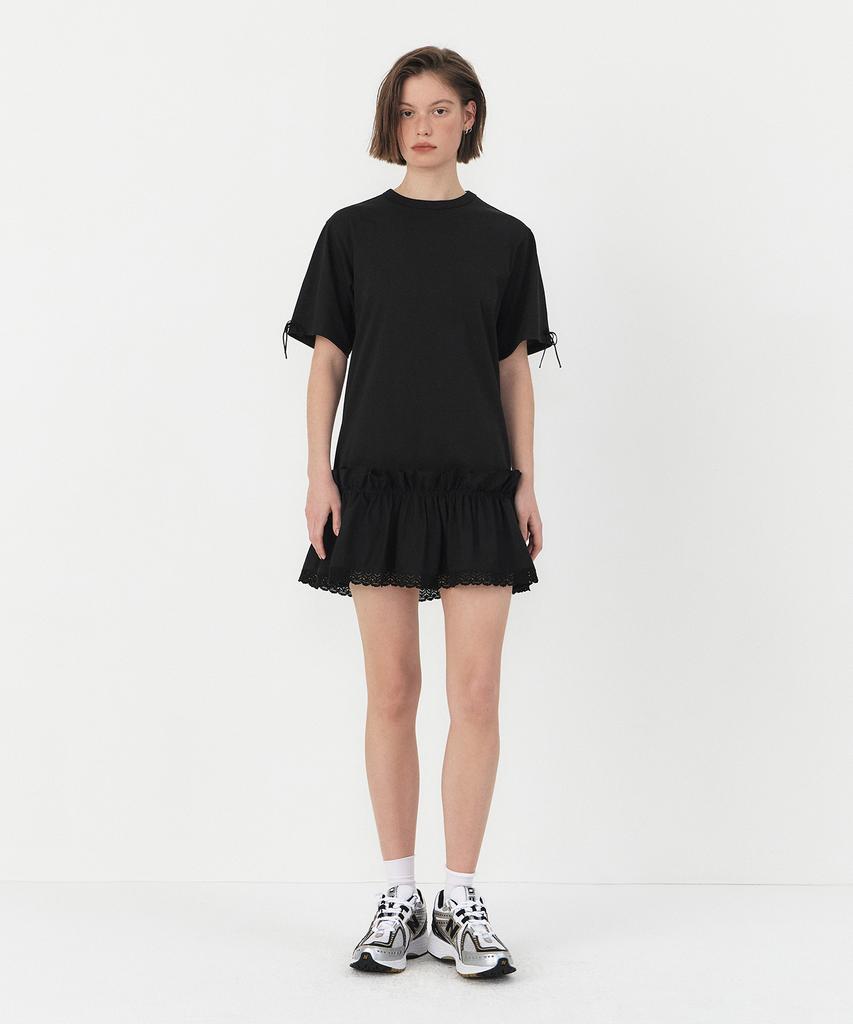 Nomer Frill Detail Tea Dress Black