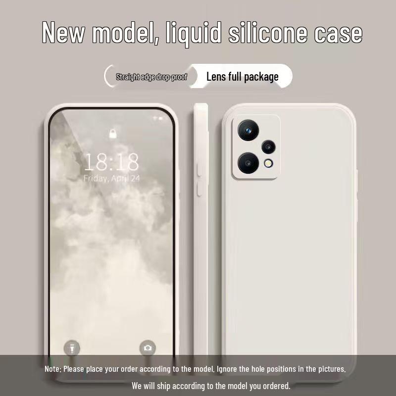 Realme V25 Anti-Drop Solid Color Soft Case with Full Coverage and Unique Straight Edge Design.