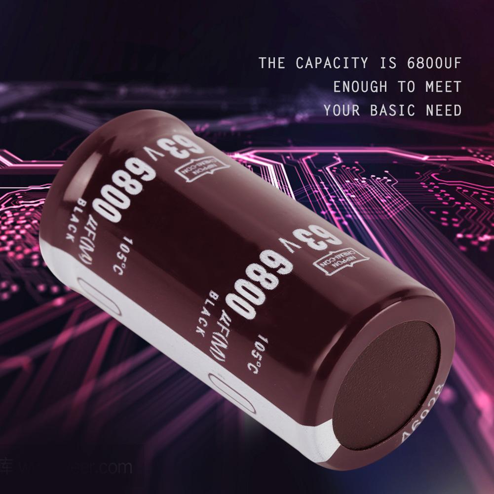 2pcs 63V 6800uF Electrolytic Capacitor 25 × 50mm 105℃