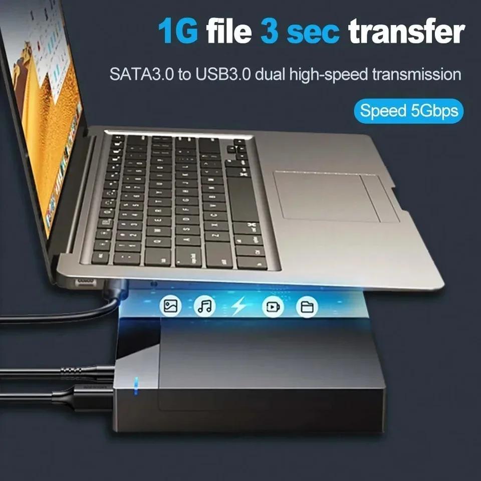 2.5/3.5 Inch HDD Case USB 3.0 To SATA External Hard Drive Support 12TB Hard Drive Enclosure 5Gbps High Speed Adapter for PC Lapop
