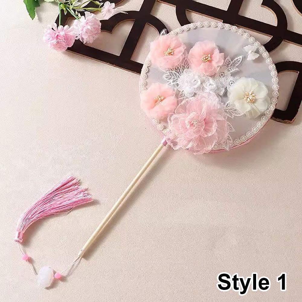 

1 шт. Квітка Метелик Вінтажний Віяло Тканинний Віяло в Ретро Стилі Китайські Круглі Віяла Реквізит для Фотографій Style 1