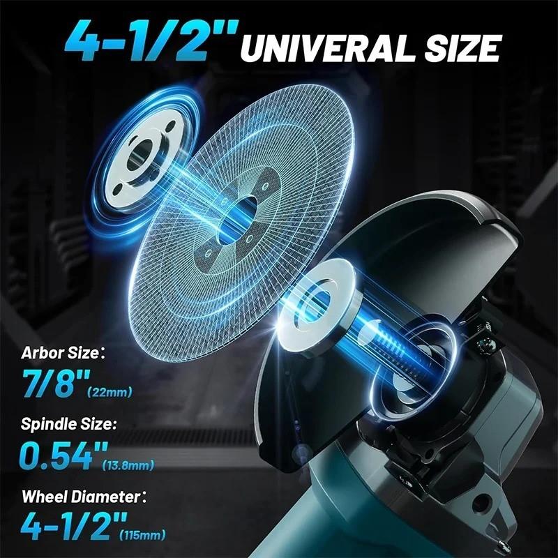 Electric Goddess 125/100mm Brushless Angle Grinder Polishing Machine Cordless Angle Grinder For Makita 18V Battery Pin