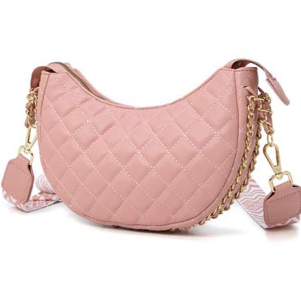 IELGY Ladies Wide Shoulder Strap Messenger Bag Diamond Embroidered Chain Shoulder Dumpling Bag
