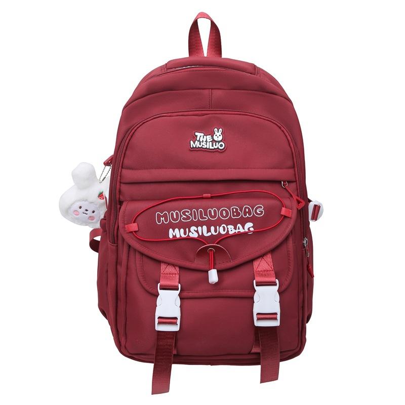 

Студенческий рюкзак с принтом букв, женский рюкзак большой вместимости красный