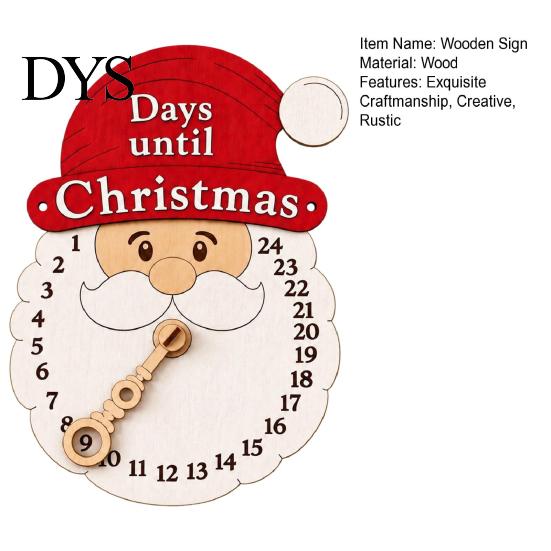 Christmas Party Supplies Advent Calendar Wooden Hanging Sign, 24 Days Welcome Sign with Rope, Countdown Plaque Santa Decorations For Living Room Cafe