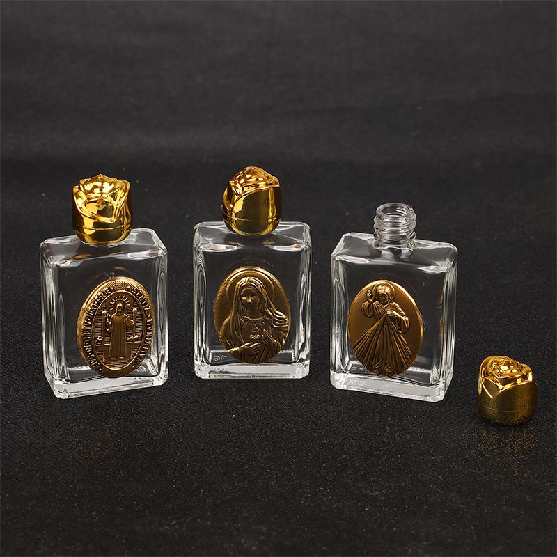 11 Types Of Glass Holy Water Jesus Bottle Religious Cross Bottle Christian Virgin Sculpture Bottle Refillable Holy Water Bottle