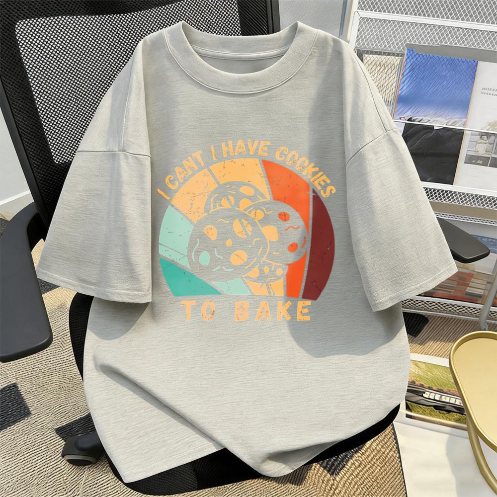 I Cant I Have Cookies To Bake Tshirt Retro Vintage Cookies To Bake Funny Food Lover Graphic Shirt Fashion Casual Cotton Tees