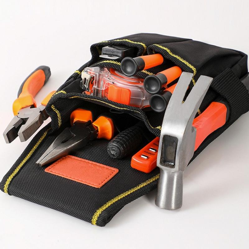 Adjustable Nylon Belt Tool Waist Bag Portable Multi-pocket Tool Storage Pouch for Electrician Carpenter Maintenance Work