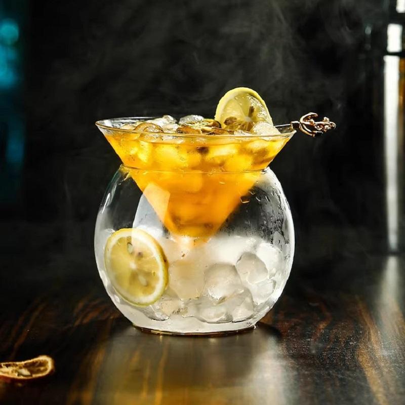 150ml Elegant Sophisticated Wholesale Ball Base Martini Chiller Cocktail Glasses Set Caviar Server Bowl Cool Cup Barware