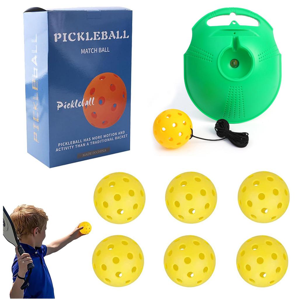 Peak Ball Single Trainer with 40 Holes High Elastic PE Hole Ball Beginners Practice Pickleball Set.