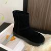 Leather Thick-soled Suede Leather Warm Snow Boots Women's Winter Velvet Cotton Shoes Women's Winter 2025 Muffin Bottom Thickened