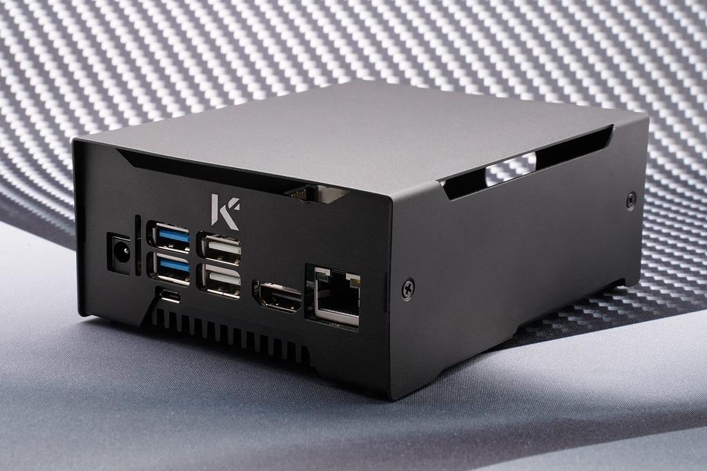 KKSB Pouzdra Pouzdro pro Odroid M1, Pískovaný hliník, Černý eloxovaný povrch