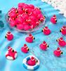10/20PCS Mini Resin Hot Pink Flamingo with Santa Hat Christmas Xmas Ornaments For DIY Fairy Garden Home Holiday Party Decor Gift