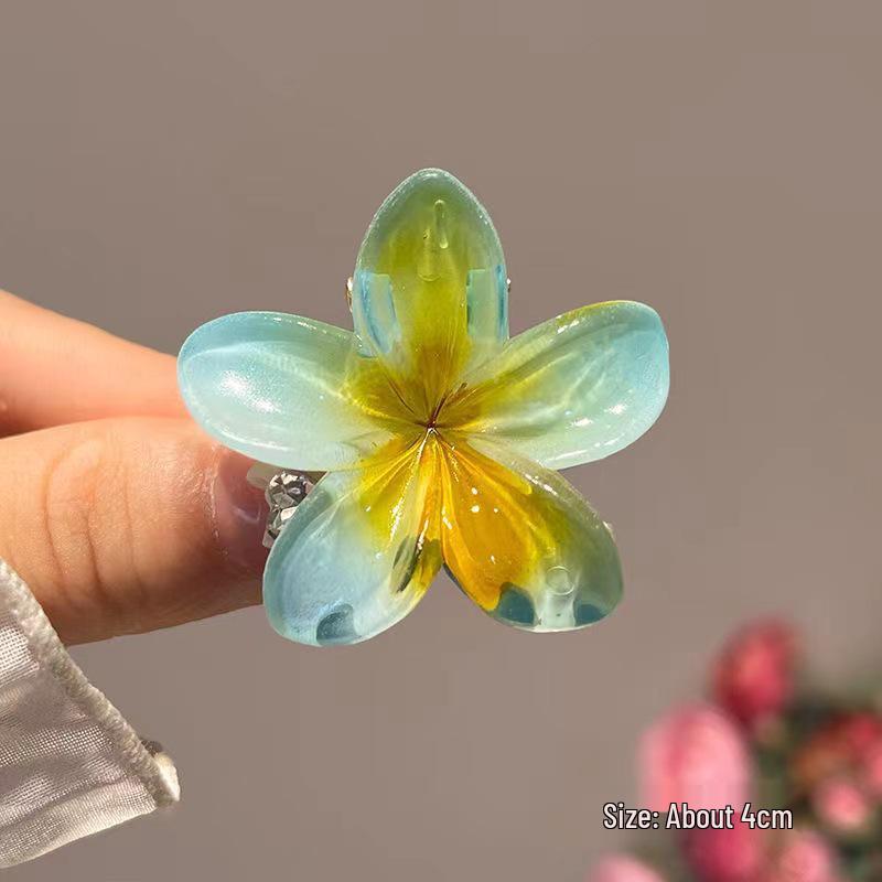 Vintage Damen Mehrfarbige Frangipani Fee Haarspange