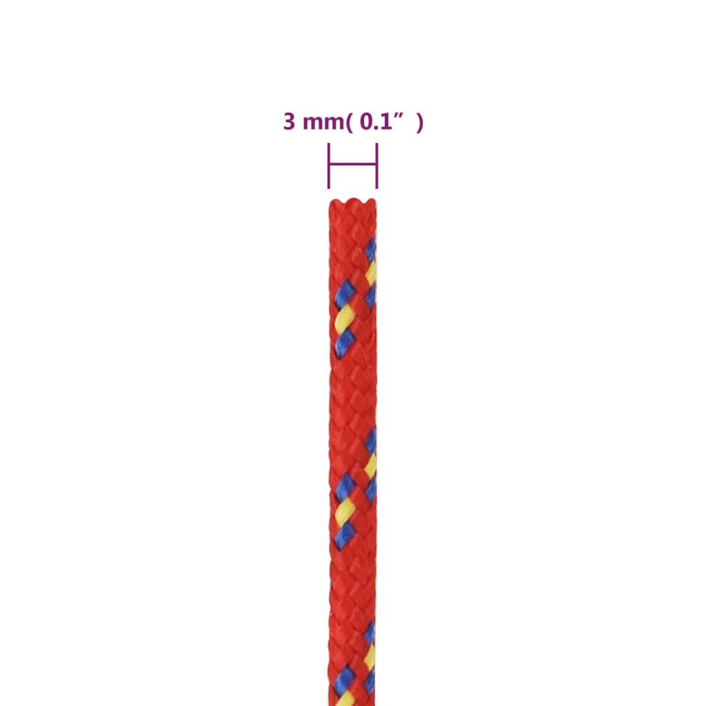 Boat Rope Red 3 Mm 25 M Polypropylene