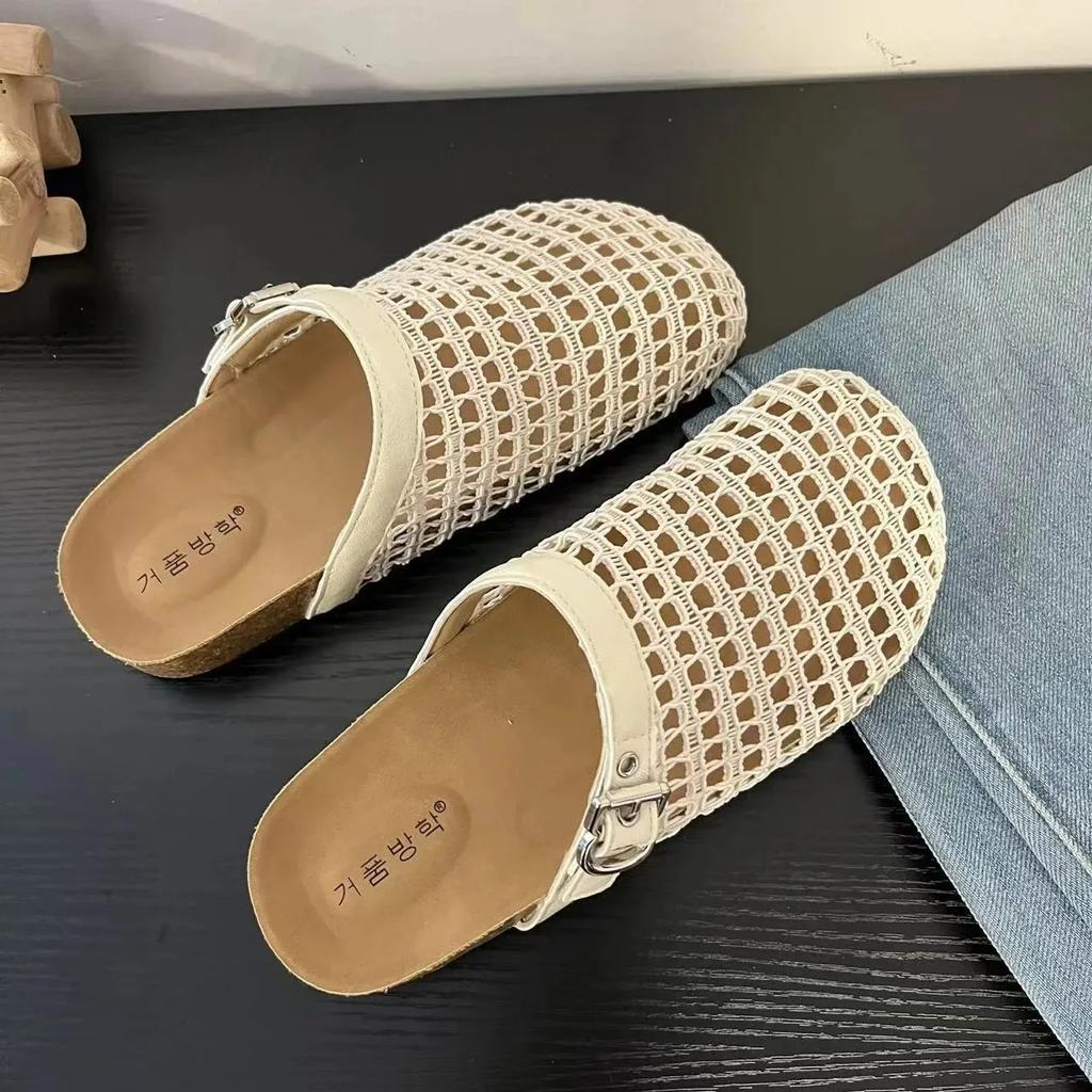 Womens Dress Casual Shoes Ladies Breathable Hollow Mesh Breathable Rhinestone Decoration Flat Large Size Casual Shoes 2024