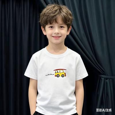 Super Zachte Kinder T-shirt Korte Mouwen Zomer Nieuw Cartoon Auto Print Top Modal Stof Best Verkopende Kinderkleding
