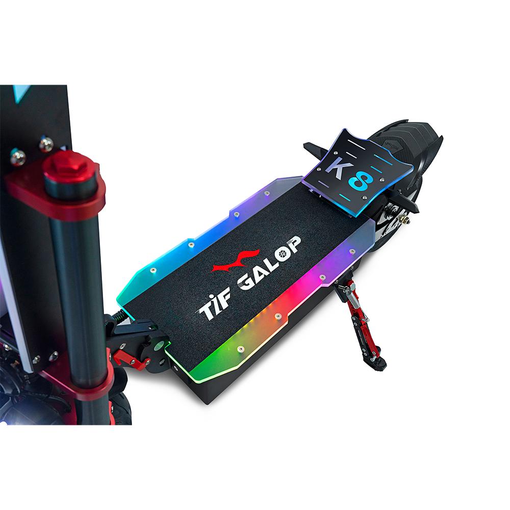 TIFGALOP K8 Czarny 6000W Podwójny Napęd Bateria 60V38AH 12 calowe Opony Szosowe Trzy Amortyzatory Hydrauliczne Hulajnoga Elektryczna