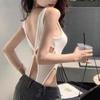 940 Sweet & Spicy Cotton Backless Bodysuit: Women's Sexy Criss-Cross Sleeveless Top with Spaghetti Straps