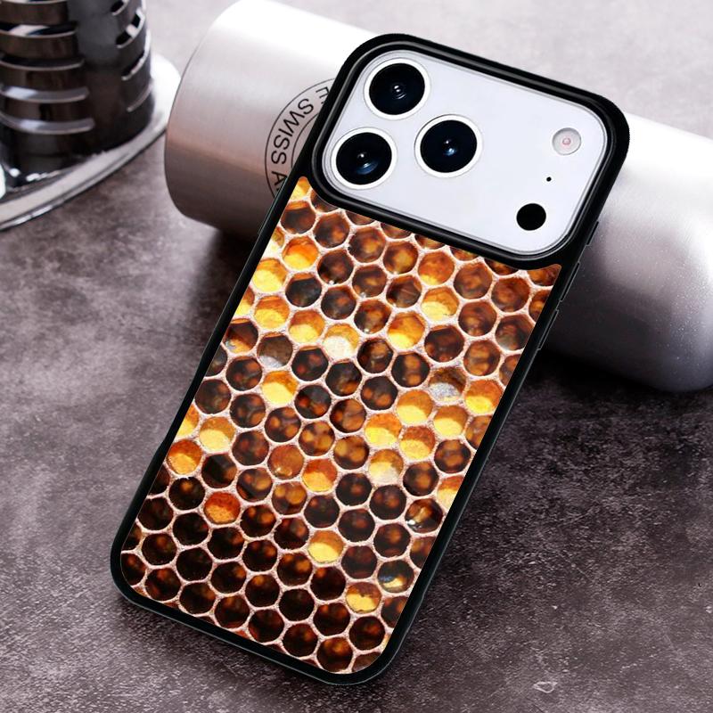 Honey Comb Phone Case for iPhone 17 16 15 Pro Max Air 14 13 12 11 Plus Shockproof Cover