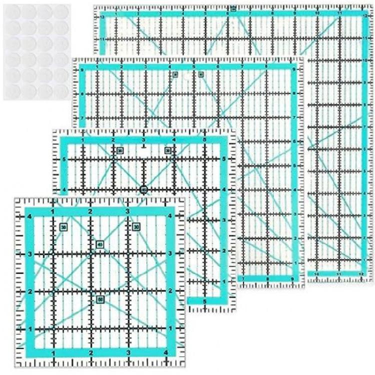 4Pcs Multipurpose Acrylic Sewing Ruler Set Quilting Templates Patchwork Measuring Tool For Fabric Cutting Sewing Craft