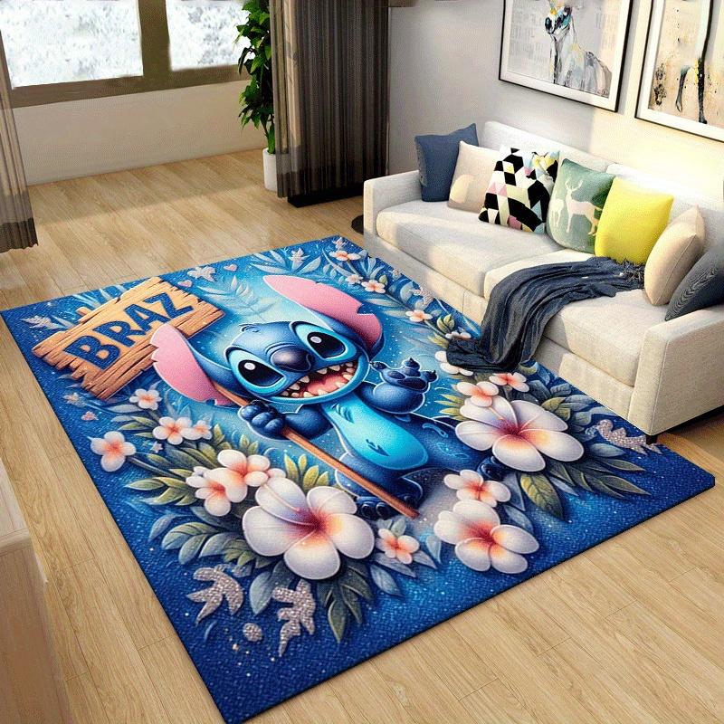 1pc Stitch Pattern Area Rug Soft Flannel Floor Mat for Living Room,Office,Bedroom and Carpet,Sofa Coffee Table Floor Mat