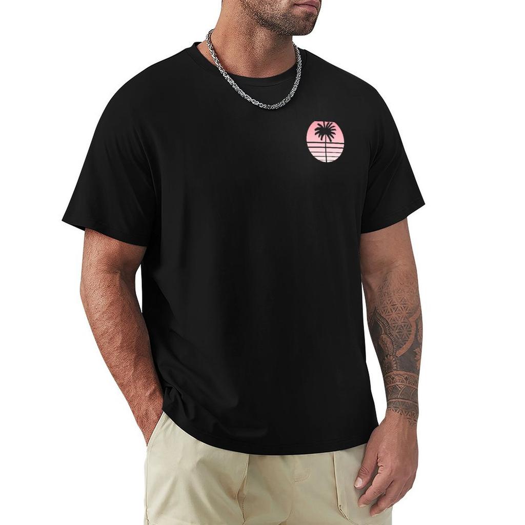 Palm Tree Pocket Logo Design TShirt Light Athletic Short Sleeve Tee Shirt