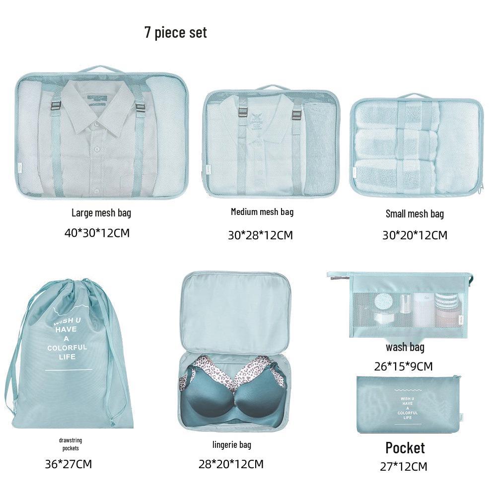 Travel Storage 7-Piece Set: Clothing Organizers for Suitcase