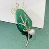 Bo Xin Yun Süßwasserperle & Grüner Chalcedon Blatt Brosche Luxus Pin