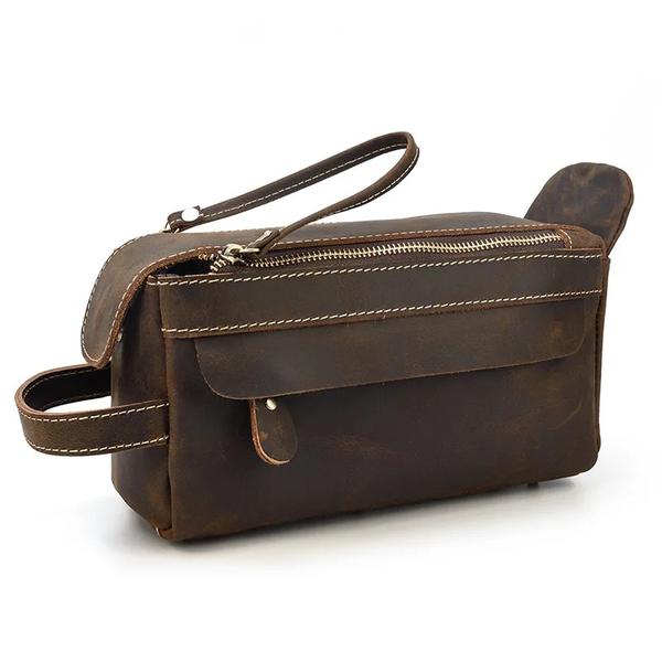 Portable Large Capacity Makeup Bag for Women Dark brown