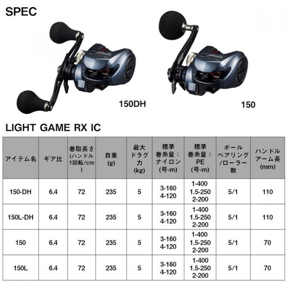 Daiwa Light Game Rx Ic 150l Dh [double Shaft Reel]