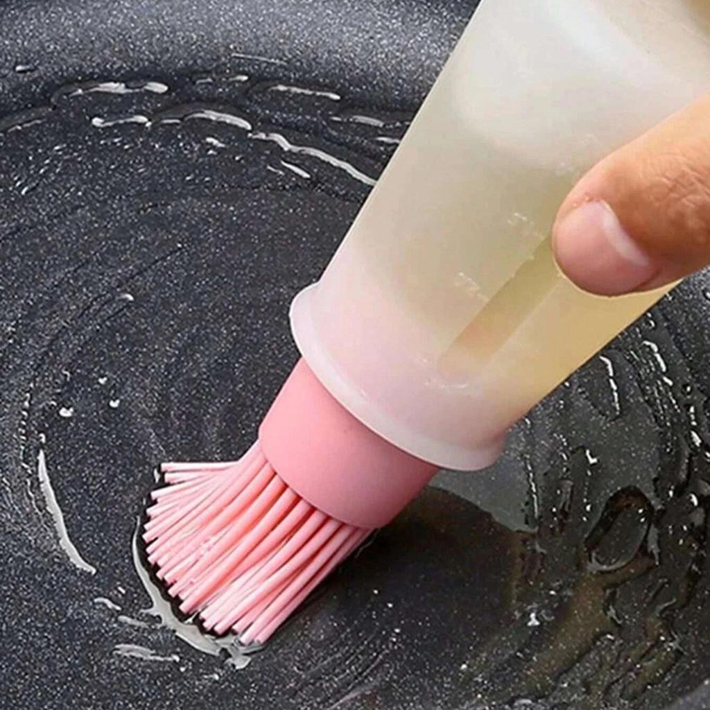 1/2/3 stk Bærbar oljeflaske med silikonpensel Grilloljepensler Kjøkken Bakverk Biff Baking Husholdningsoljekrukke Verktøy