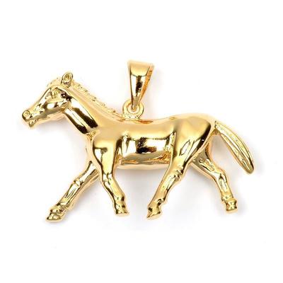 [L4391] - Pingente 'Cavalo' Banhado a Ouro - 25x20 mm