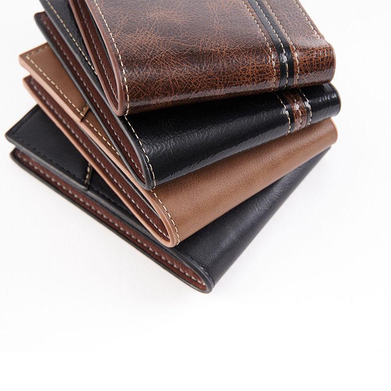 Vintage Design Short Wallets Men Fashion Card Holder Soft Artificial Leather Purse Wallet GZW