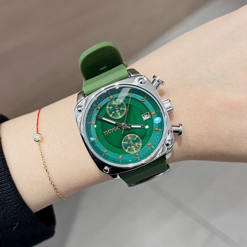 Fashion Watch Ladies Large Dial Silicone Strap Calendar Watch Ladies Fashion Trend Personalized Neutral Women'S Watch