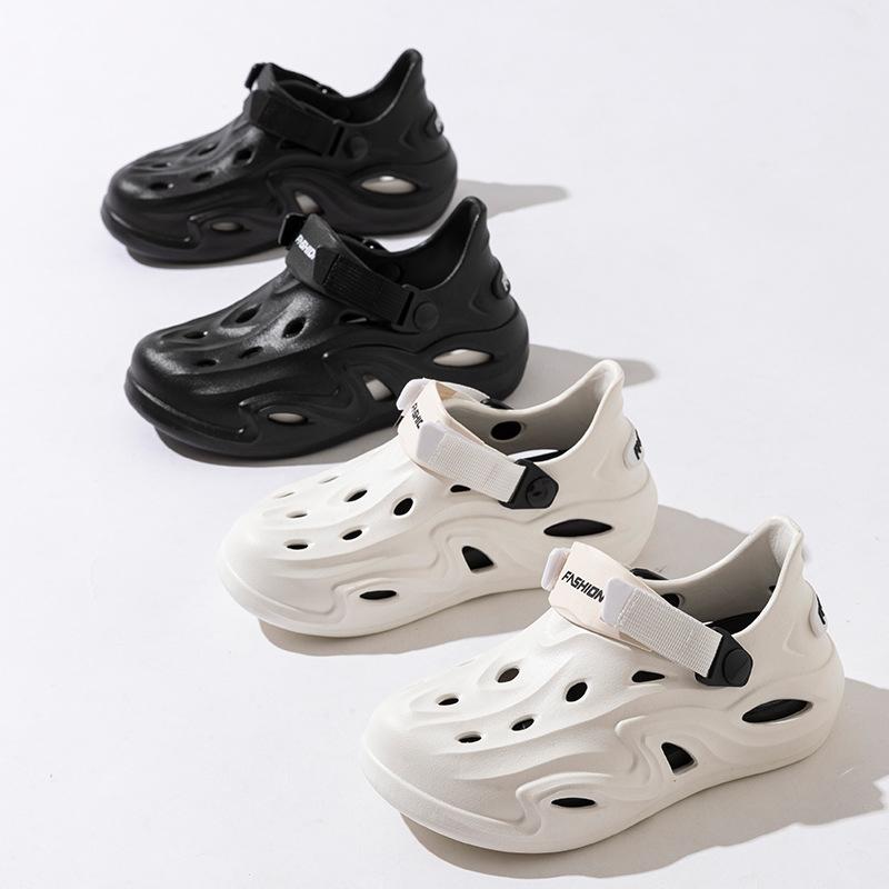 Fashion Men's and women's soft and comfortable hole shoes, summer thick soled anti slip and wear-resistant beach casual sandals for men