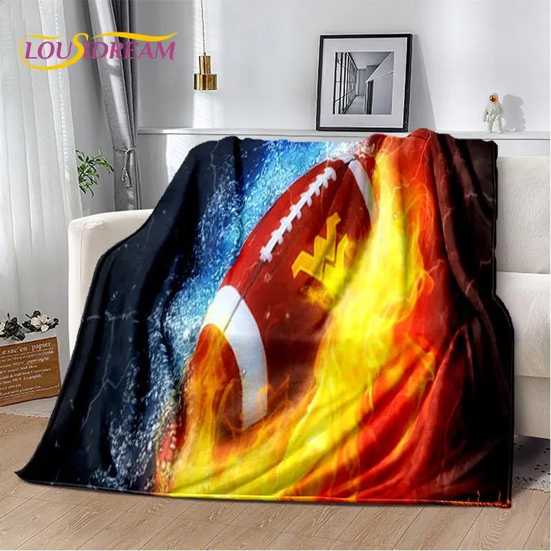 American Football Rugby Soft Plush Blanket,Flannel Blanket Throw Blanket for Living Room Bedroom Bed Sofa Picnic Cover Kids Warm