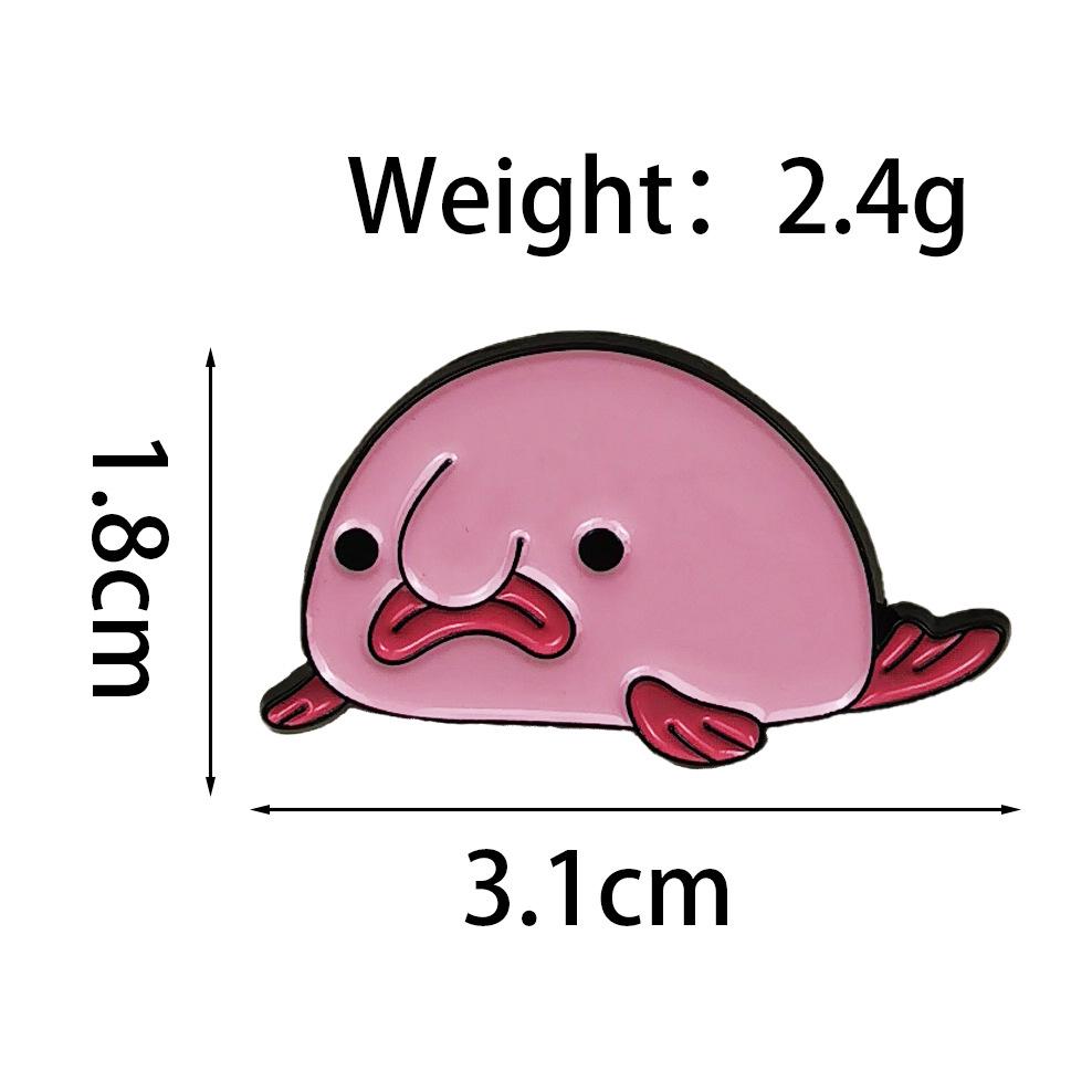 Creative Cute Pink Cartoon Fish Enamel Brooch Ornament for Backpack