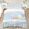 3pcs Balloon Cinnamoroll Idea Print Cover Set Ultra Soft, Breathable, and Comfortable Bedding with Stylish Design for Bedroom and Guest Room Deco