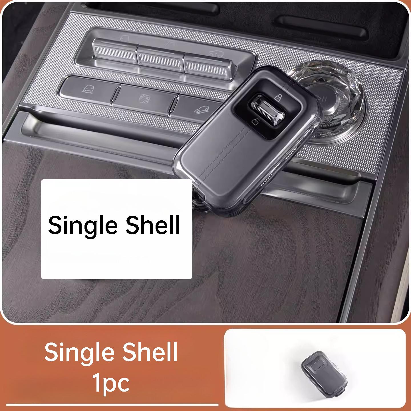 For Zeekr 001 9X 2026 TPU Car Transparent Key Case Remote Key Full Cover Protective Shell Key Buckle Accessories Black Transparent B