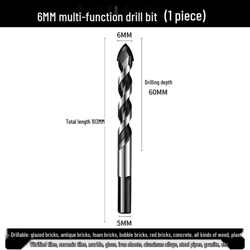 6mm Triangle Drill Bit for Tile, Concrete, Glass, and Cement