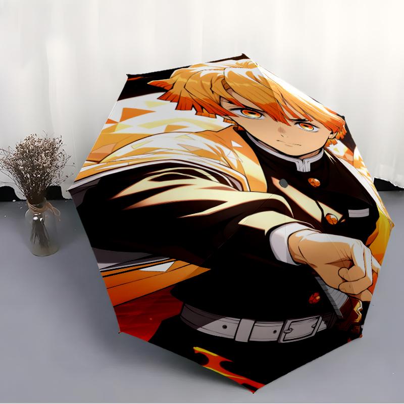 1pc Agatsuma Zenitsu (6) Umbrella, Sun Protection, And UV Shielding. It Has Eight Sturdy Ribs for Outdoor Use And Perfect As a Holiday Gift