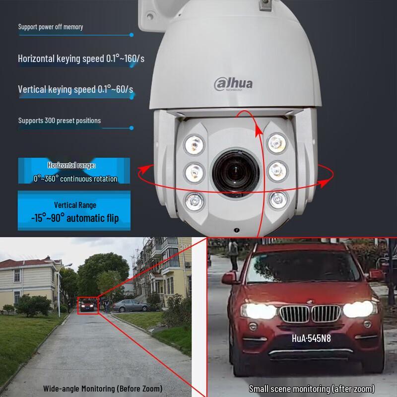 Dahua 2MP PTZ Dome Security Camera System CN Plug (adapter Included)