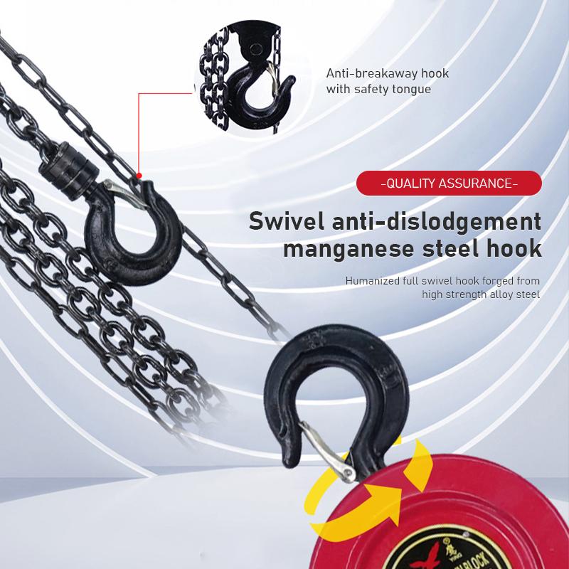 Manual Chain Hoist Mini Portable Round Hoist Steel Domestic Industrial Lifting 1T 2T 3T Lifting Chain Crane Hoist Accessories