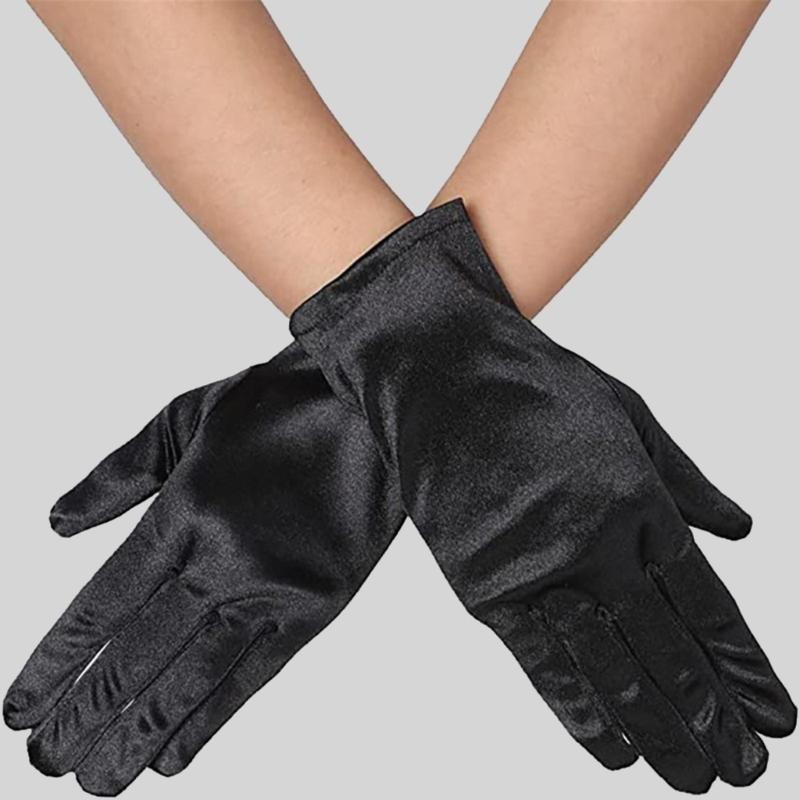 Stretch Short Gloves Evening Party Gloves Short Length Wrist Length Gown Gloves