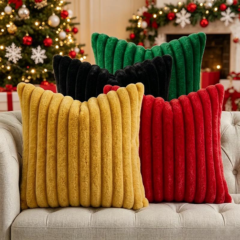 Imitation Rabbit Plush Pillowcase,Modern and Simple Home Decoration Pillowcase, Living Room Solid Color Sofa Cushion, Pillowcover