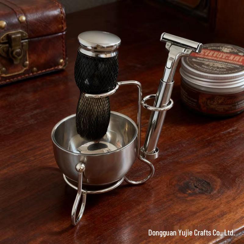 Razor and Brush Holder Set with Shaving Brush & Cleaning Brush