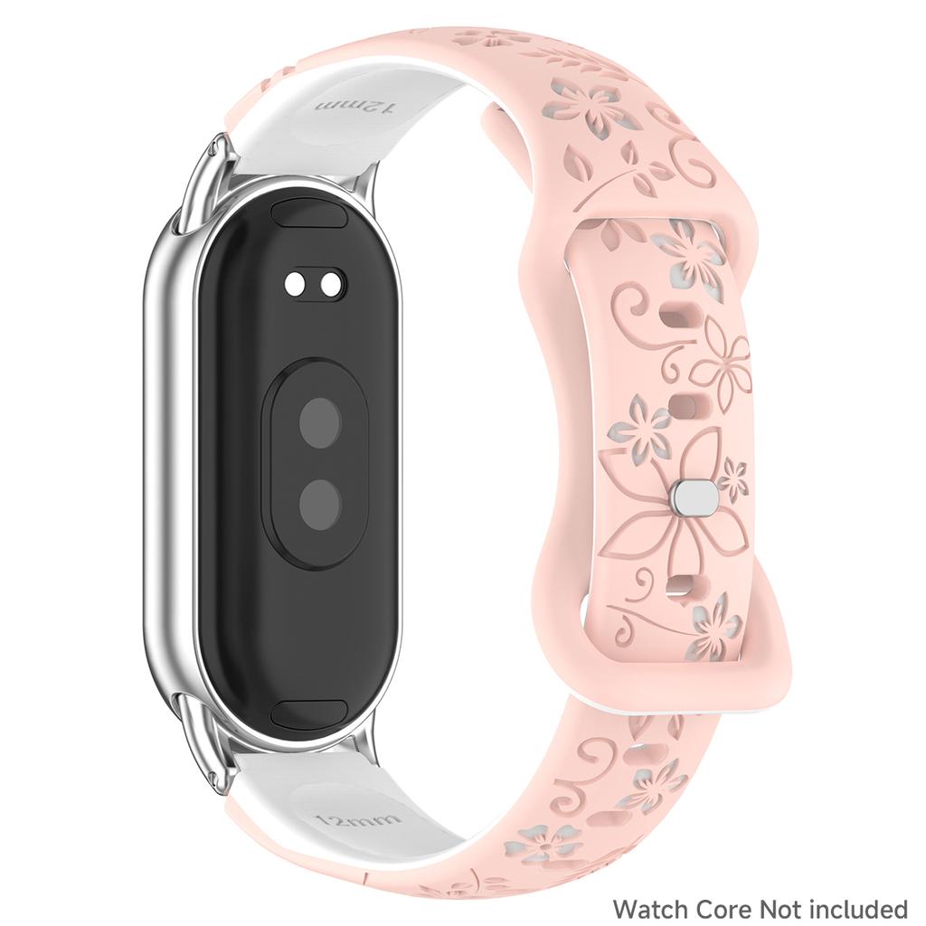 New Silicone Flower 3D Engraved Bracelet for Xiaomi Band 9 NFC Smart Watch Breathable Watchband for Xiaomi Band 8 NFC strap