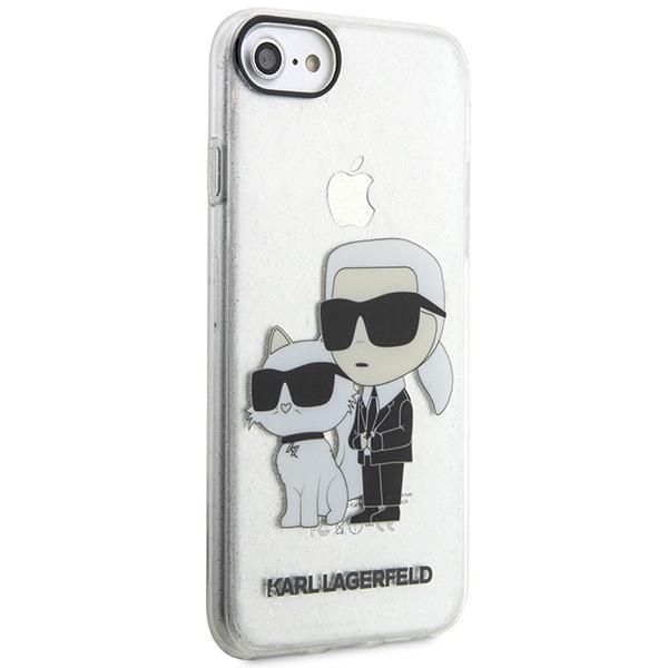 Karl Lagerfeld KLHCI8HNKCTGT iPhone 7/8/SE 2020 / SE 2022 Transparent Hardcase Gliter Karl&Choupette